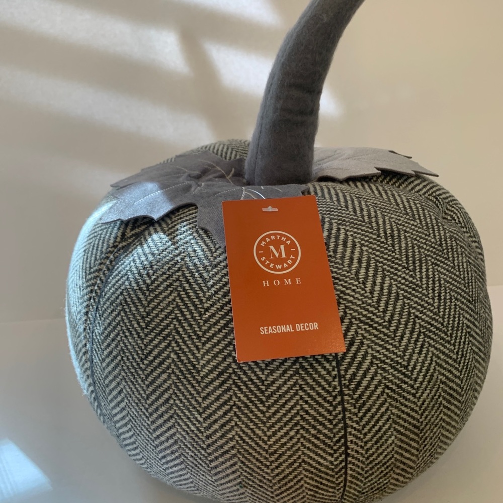 Martha Stewart Pumpkin Pillow Fall Decor Large Gray Pumpkin